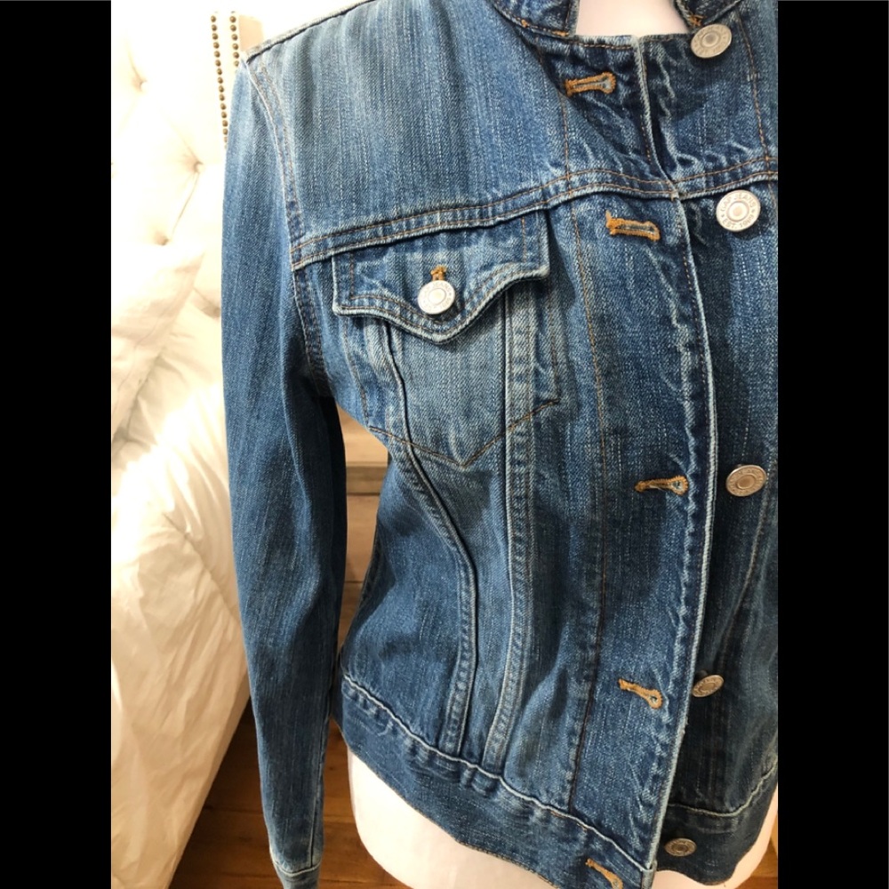 Gap Stretch Medium Blue Jean Jacket - image 1